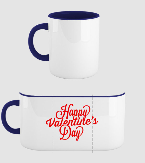 Happy Valentines day model albastru închis pe tricou