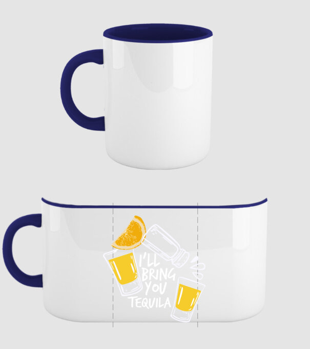 'I''ll bring you tequila' model albastru închis pe tricou