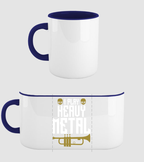 I play heavy metal trumpet model albastru închis pe tricou