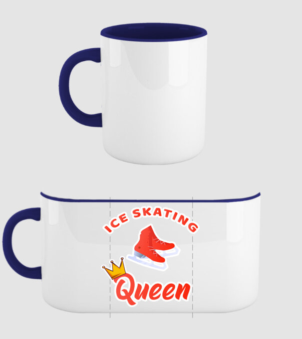 Ice skatin Queen model albastru închis pe tricou