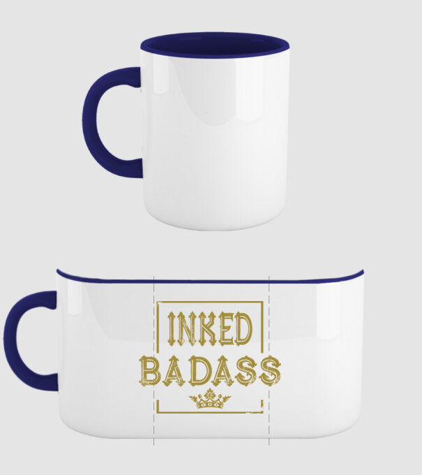 Inked Badass model albastru închis pe tricou