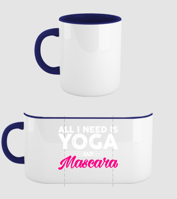Yoga și mascara model albastru închis pe tricou