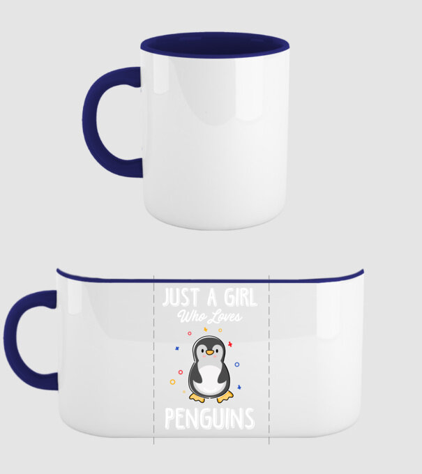 Just a girl who loves Penguins white model albastru închis pe tricou
