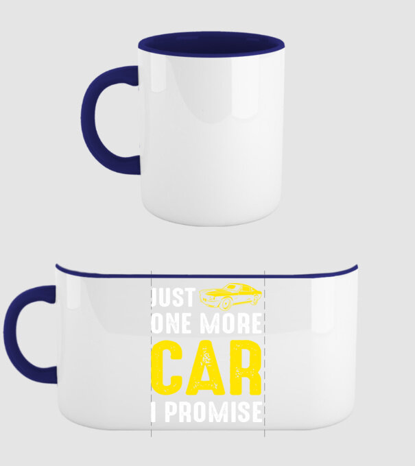 Just one more car I promise model albastru închis pe tricou