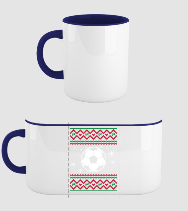 Model tricotat de Crăciun - fotbal model albastru închis pe tricou