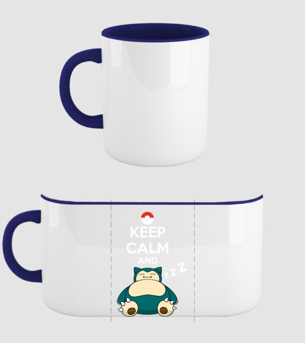 Keep Calm Snorlax model albastru închis pe tricou