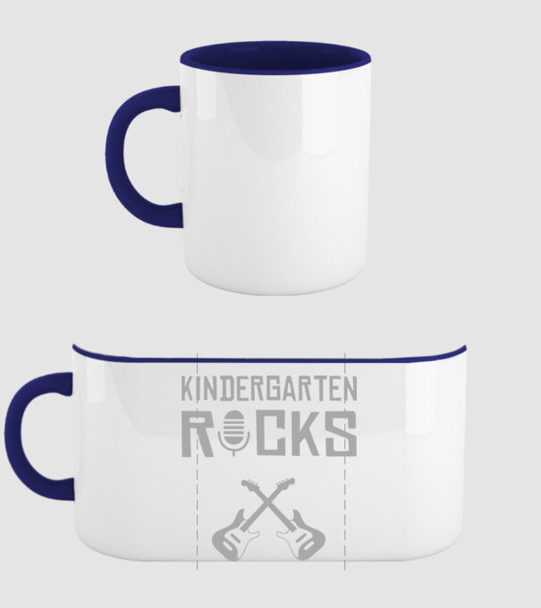 Kindergarten rocks model albastru închis pe tricou