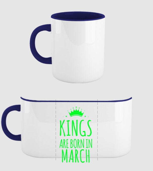 Kings are born in - March model albastru închis pe tricou