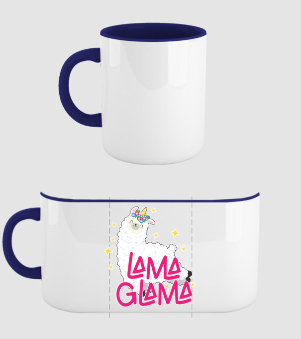 Lama glama model albastru închis pe tricou