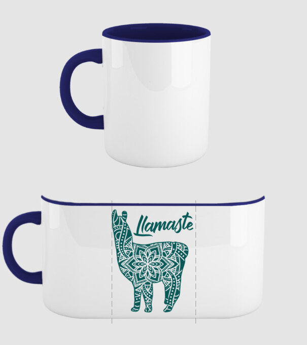 Lamaste unicolor model albastru închis pe tricou