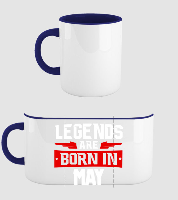 Legends are born in May model albastru închis pe tricou