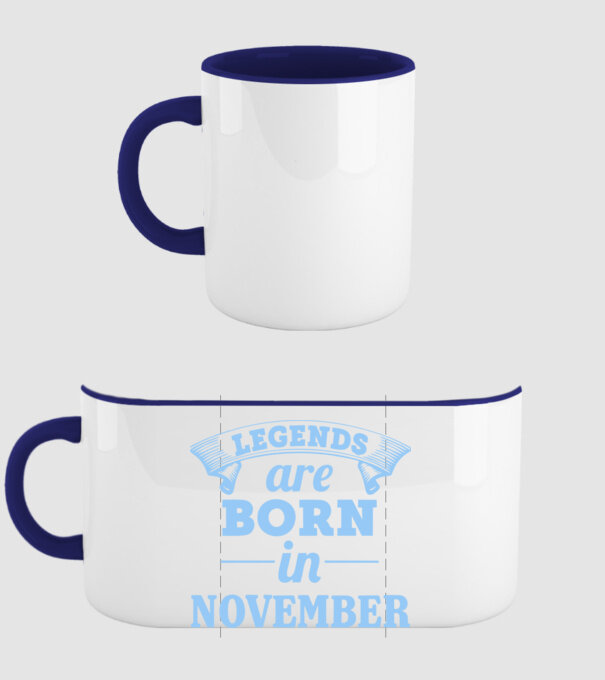 Legends are born in November model albastru închis pe tricou
