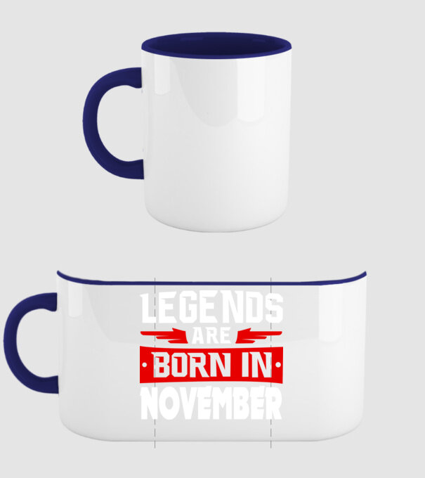 Legends are born in November model albastru închis pe tricou
