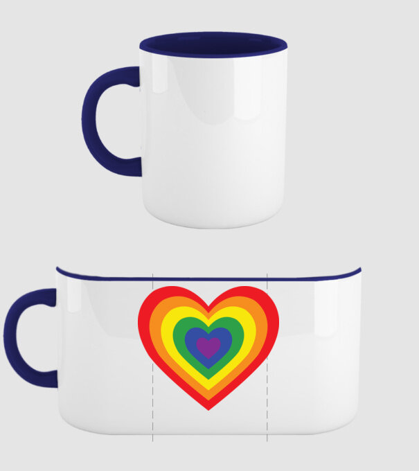 inimă lgbtq model albastru închis pe tricou