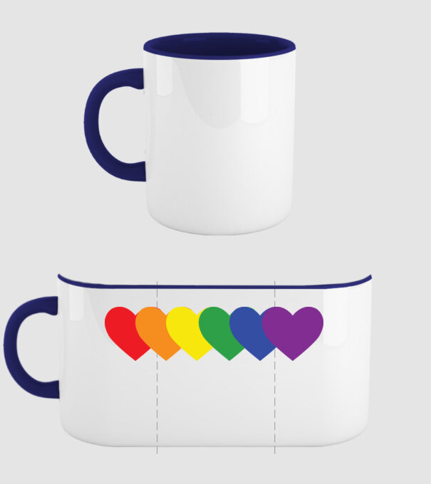 Inimi Lgbtq model albastru închis pe tricou