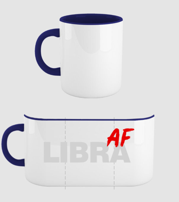 LIBRA as fuck model albastru închis pe tricou