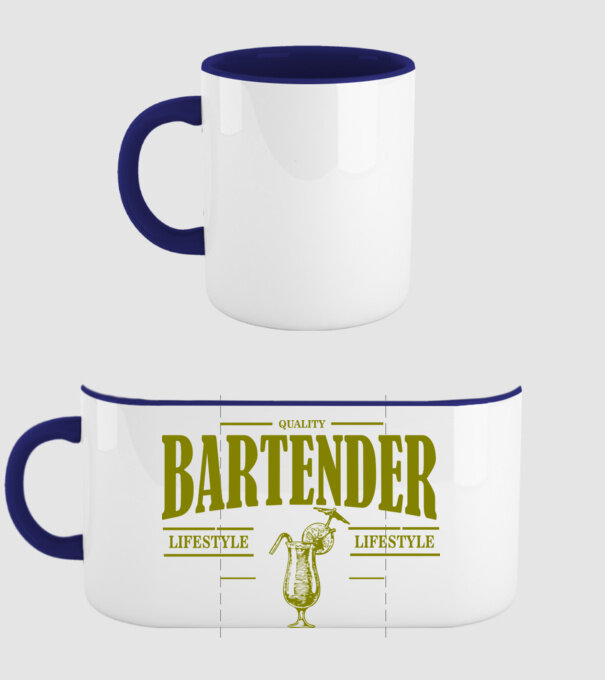 Lifestyle Bartender model albastru închis pe tricou