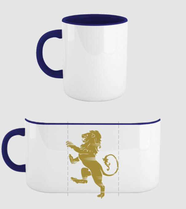Lion Rampant model albastru închis pe tricou