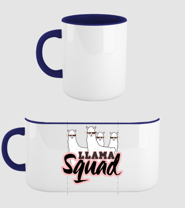 Llama squad model albastru închis pe tricou