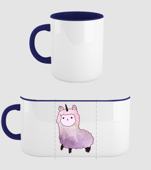 Llamacorn cutie model albastru închis pe tricou
