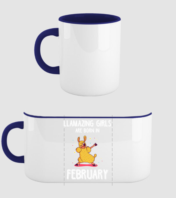llamazing girls are born in february model albastru închis pe tricou