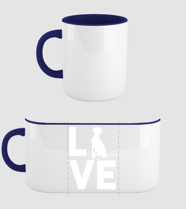 LOVE Vizsla model albastru închis pe tricou