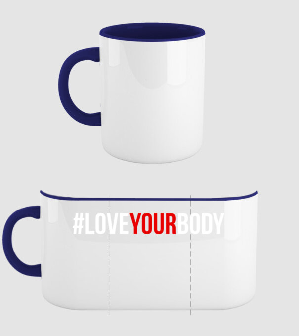 Love Your Body - Iubește-ți corpul model albastru închis pe tricou