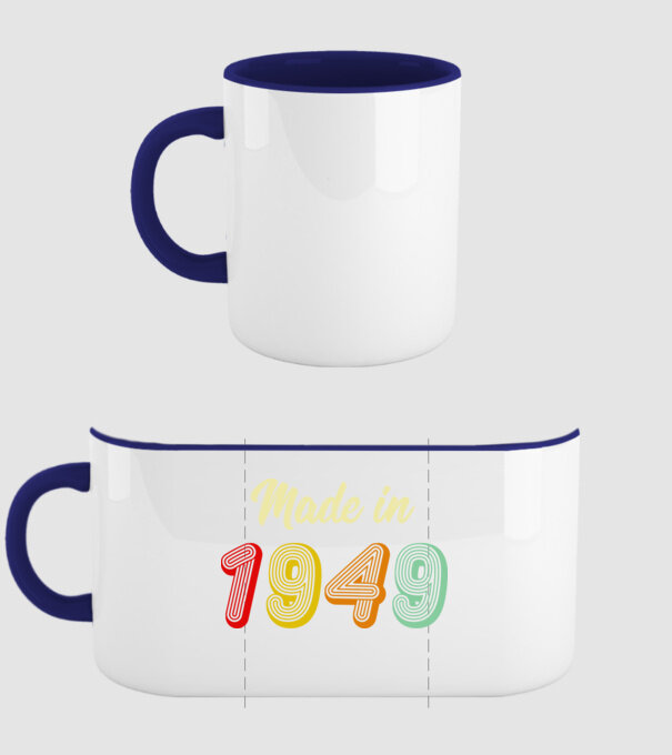 made in 1949 retro model albastru închis pe tricou