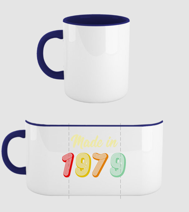 made in 1979 retro model albastru închis pe tricou