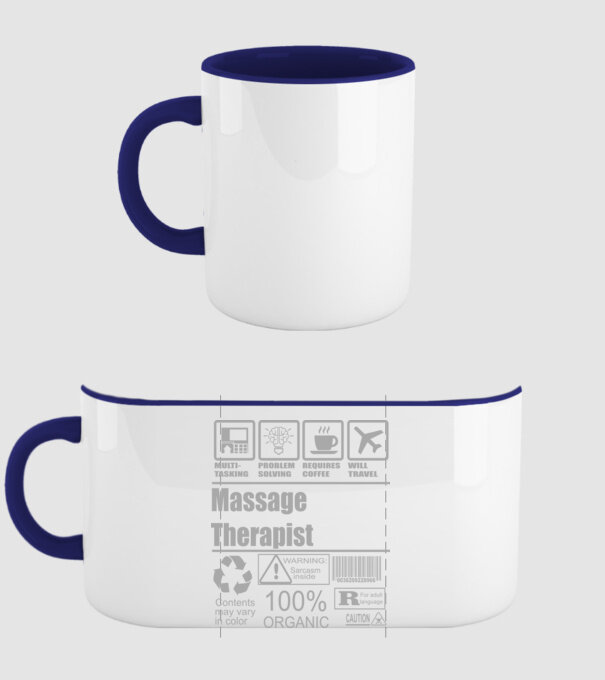 Massage Theraphist model albastru închis pe tricou