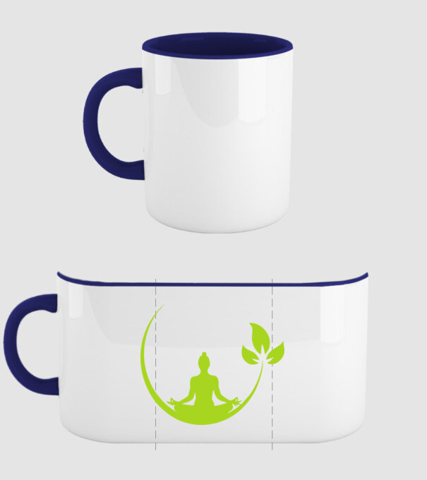 meditation leaf model albastru închis pe tricou