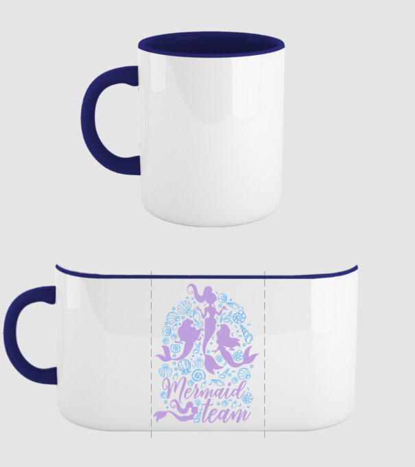 MermaidTeam model albastru închis pe tricou