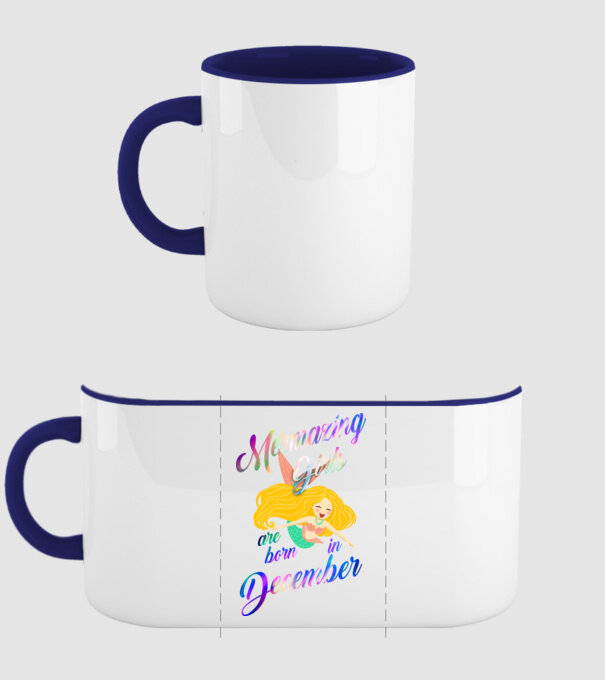 Mermazing girls are born december model albastru închis pe tricou