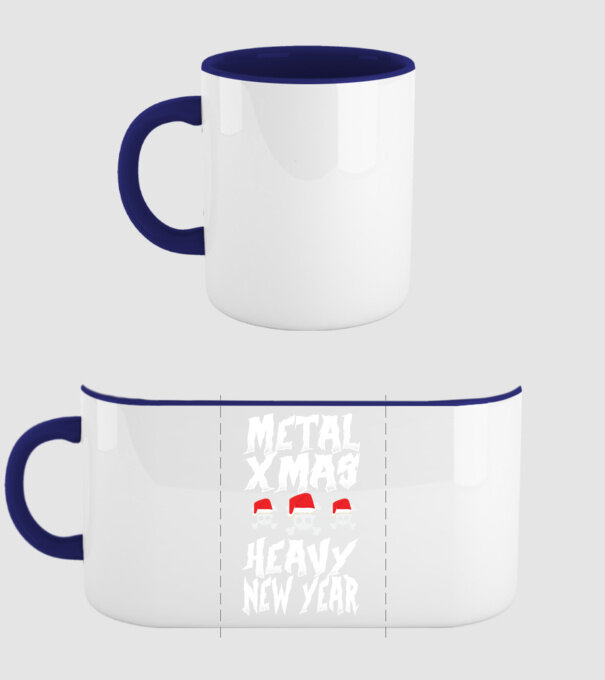 Metal x-mas - Heavy new year model albastru închis pe tricou
