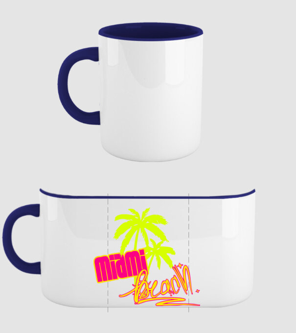 Miami beach model albastru închis pe tricou