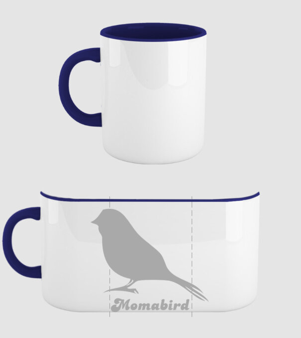 Momabird model albastru închis pe tricou