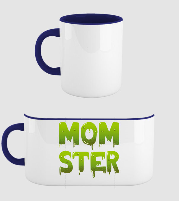Momster model albastru închis pe tricou
