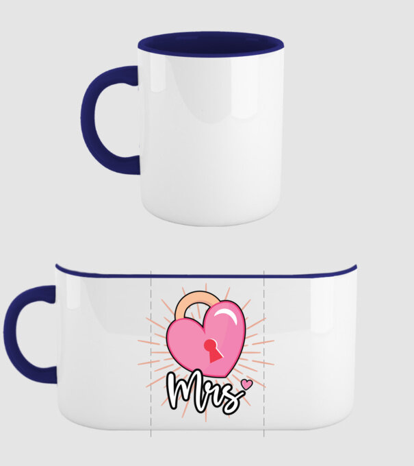 Mrs key to the heart model albastru închis pe tricou