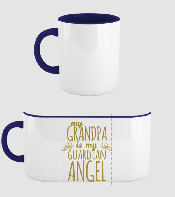 My grandpa is my guardian angel model albastru închis pe tricou