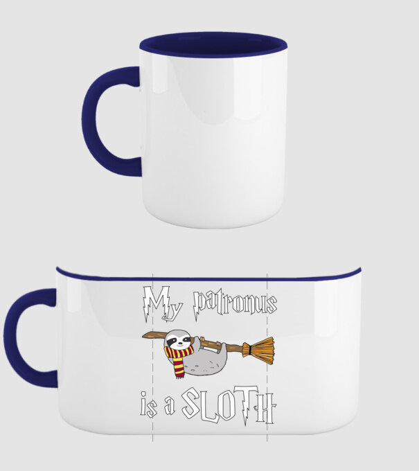 my patronus is a sloth model albastru închis pe tricou