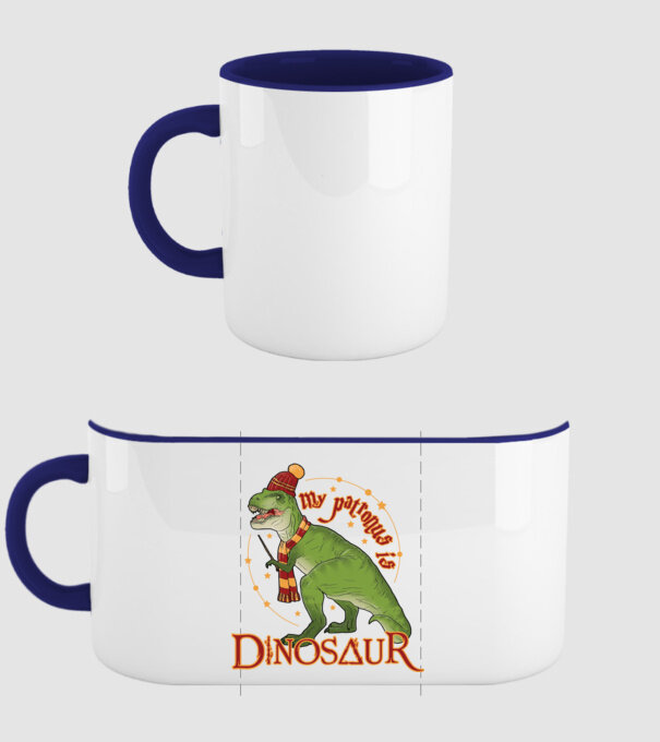 My patronus is dinosaur model albastru închis pe tricou