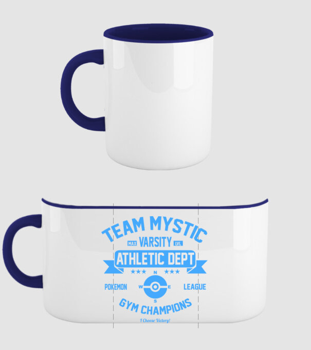 Mystic champions model albastru închis pe tricou