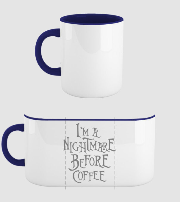 Nightmare before coffee model albastru închis pe tricou