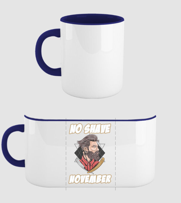 No shave November model albastru închis pe tricou