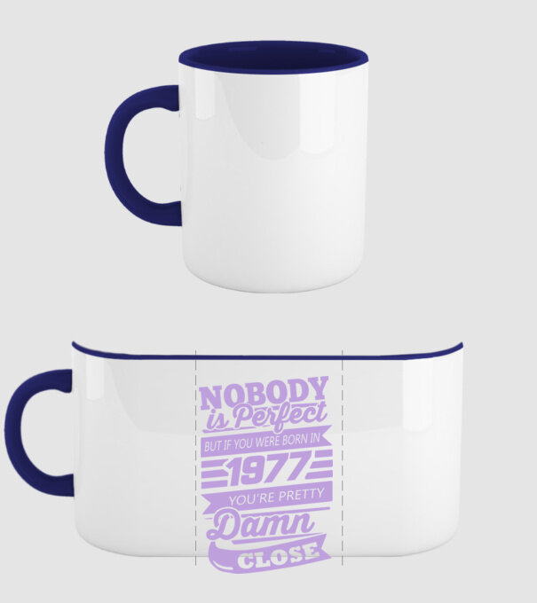 Nobody 1977 model albastru închis pe tricou
