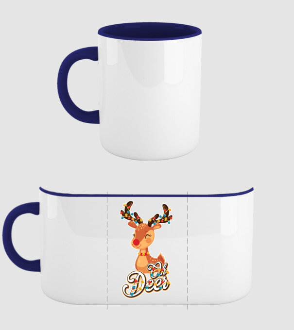 Oh deer model albastru închis pe tricou