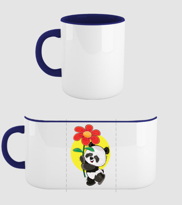 Dragoste panda model albastru închis pe tricou