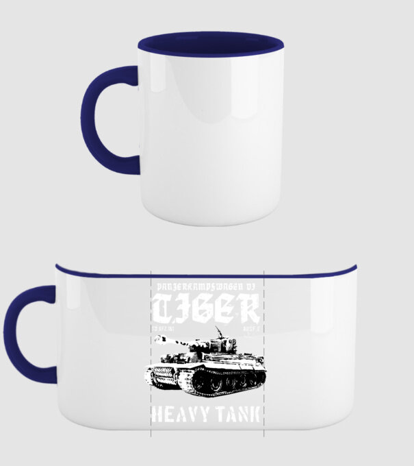Panzer VI tiger model albastru închis pe tricou