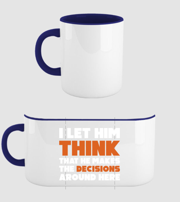 Motiv cuplu I let him think model albastru închis pe tricou