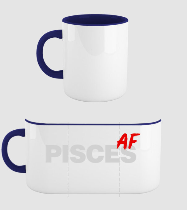 PISCES as fuck model albastru închis pe tricou
